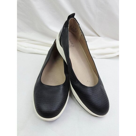 Naturalizer Size 9M Womens Black Harris WedgeHeel Slip On Logo Tag Comfort Shoes - Picture 12 of 14